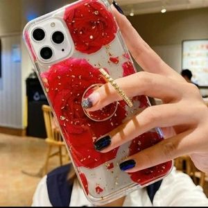 Rose Print iPhone Case W/ Phone Ring for Iphone 11